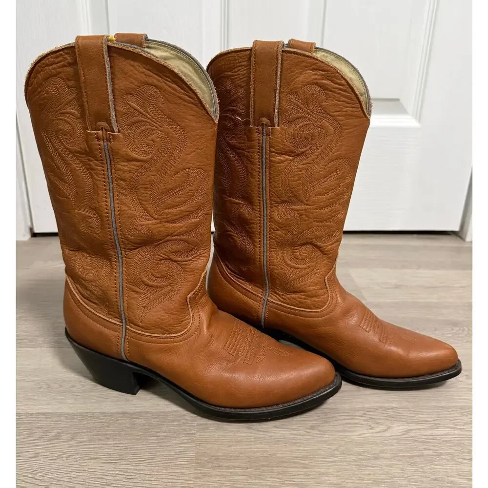 Durango Women's Tan Leather RD4122 Cowgirl Western Boots Size 7M